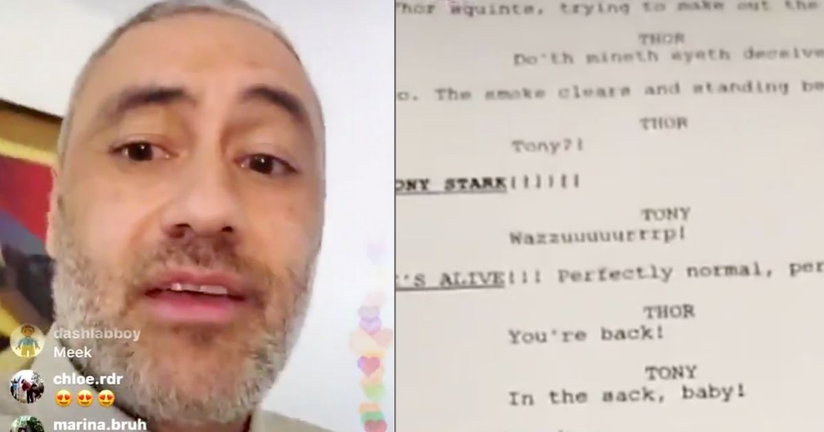 Director Taika Waititi Just Totally Trolled Marvel Fans On Instagram Live With A Fake Script Starring A Very Alive Tony Stark