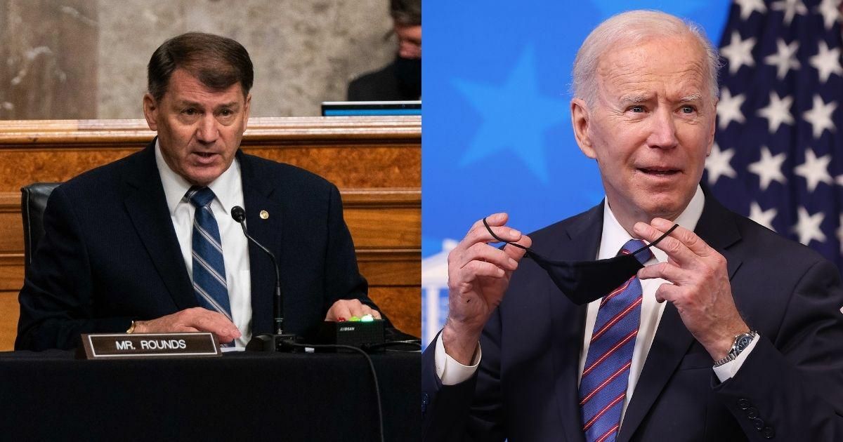 GOP Sen. Mike Rounds Slammed After Making Bizarre Threat Against Biden Over Gun Reform