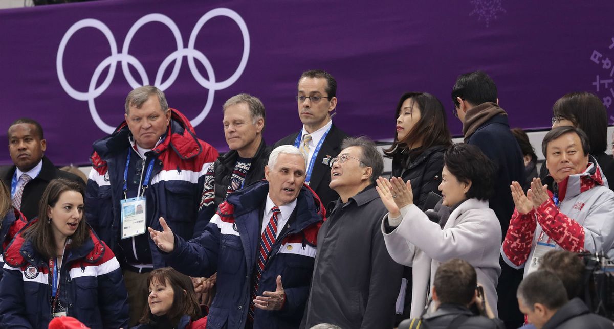 Pence Sits During Korean Delegation at the Olympic Opening Ceremony