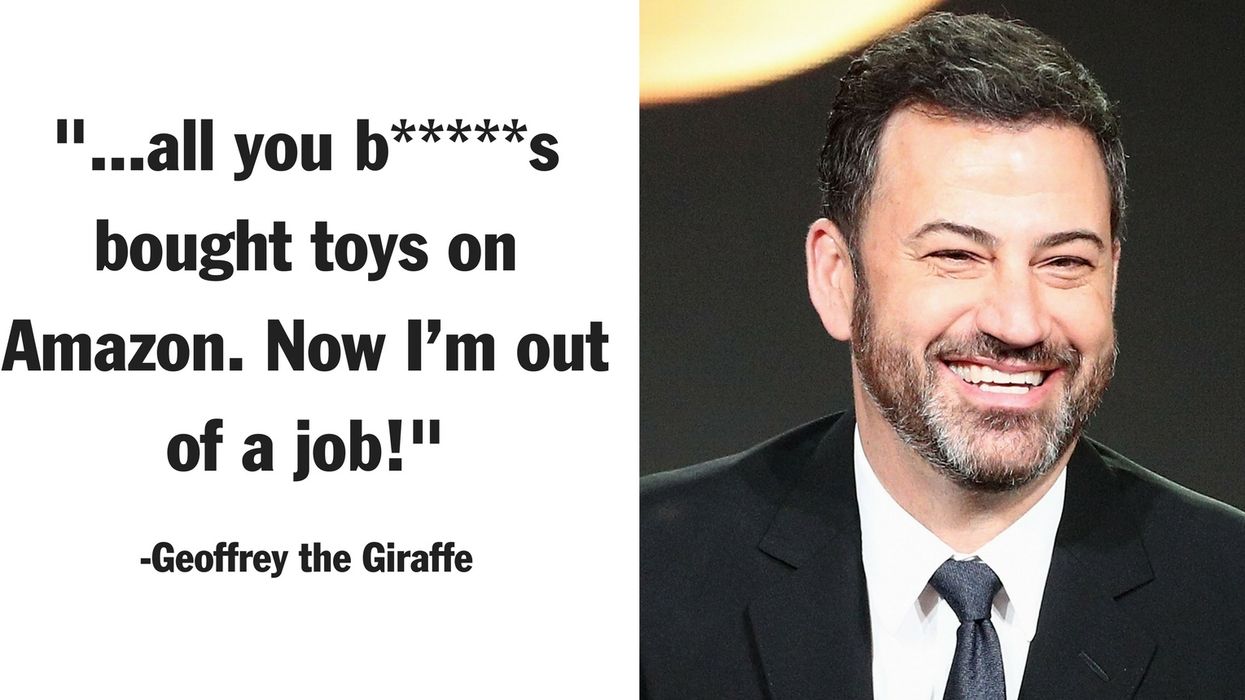 The Sad, Drunk Toys 'R' Us Giraffe Just Went on 'Jimmy Kimmel Live'