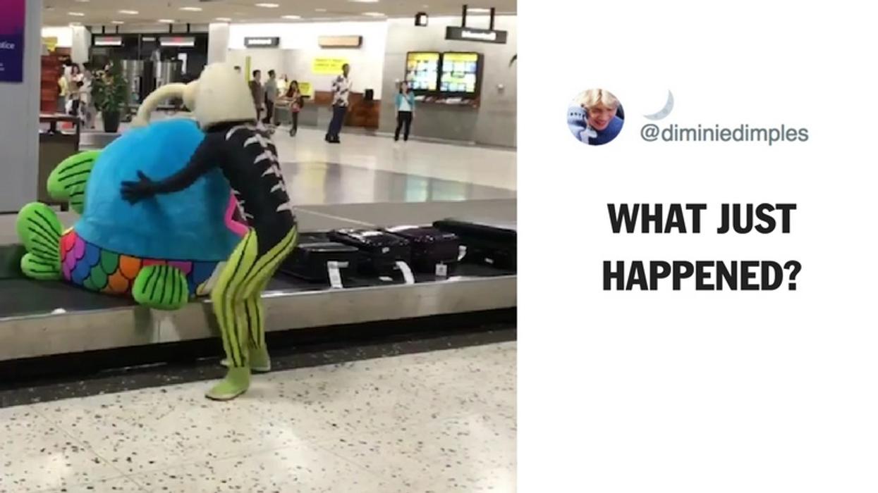 Japan's Chiba Lotte Marines Mascot Engages in a Strange Publicity Stunt With Hawaiian Airlines