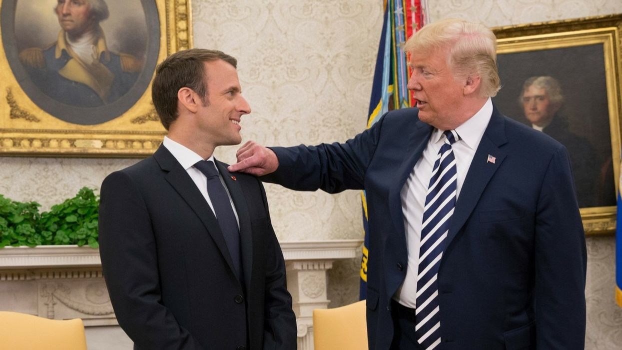 Trump Just Picked Some 'Dandruff' Off Of Emmanuel Macron In A Bizarre And Uncomfortable Moment