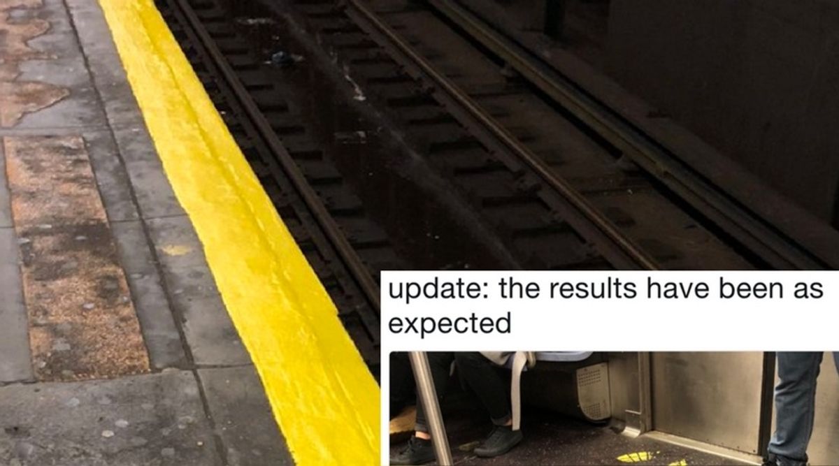 When You Paint A Subway Platform During Rush Hour, You're Just Asking For Trouble