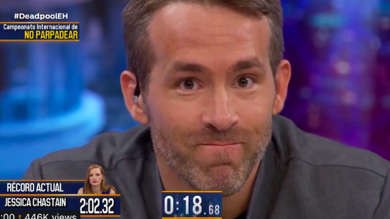 Ryan Reynolds Smashed Jessica Chastain's Record In Staring Contest On Spanish TV Show