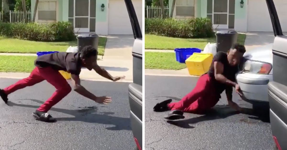 Guy Slips During 'In My Feelings' Challenge, And Promptly Gets Hit By A Car 😮