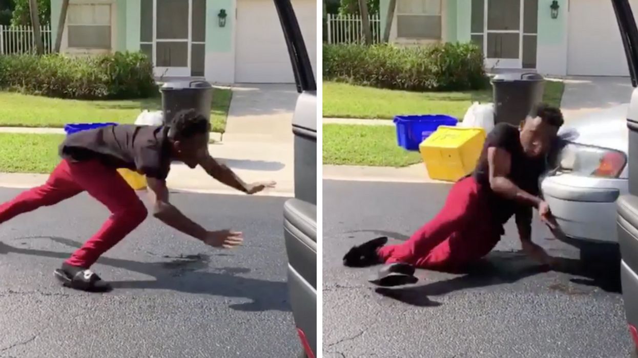 Guy Slips During 'In My Feelings' Challenge, And Promptly Gets Hit By A Car 😮