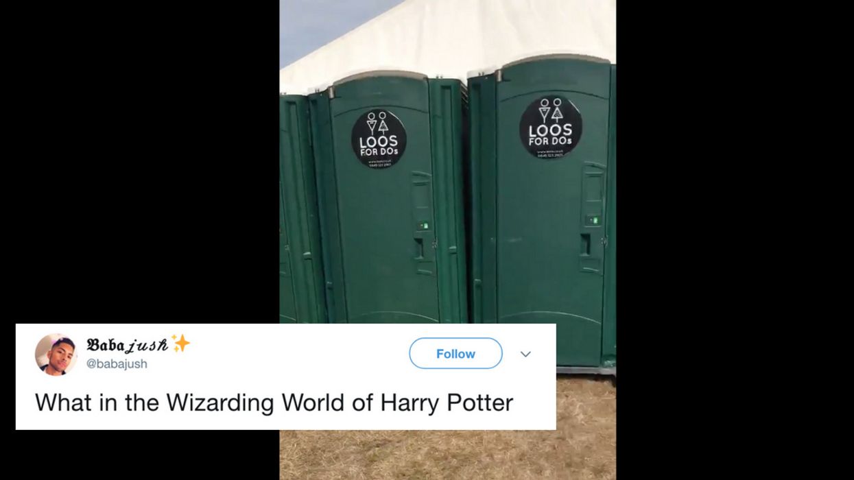 Row Of Seemingly Normal Portable Toilets Is Not What It Appears 😮