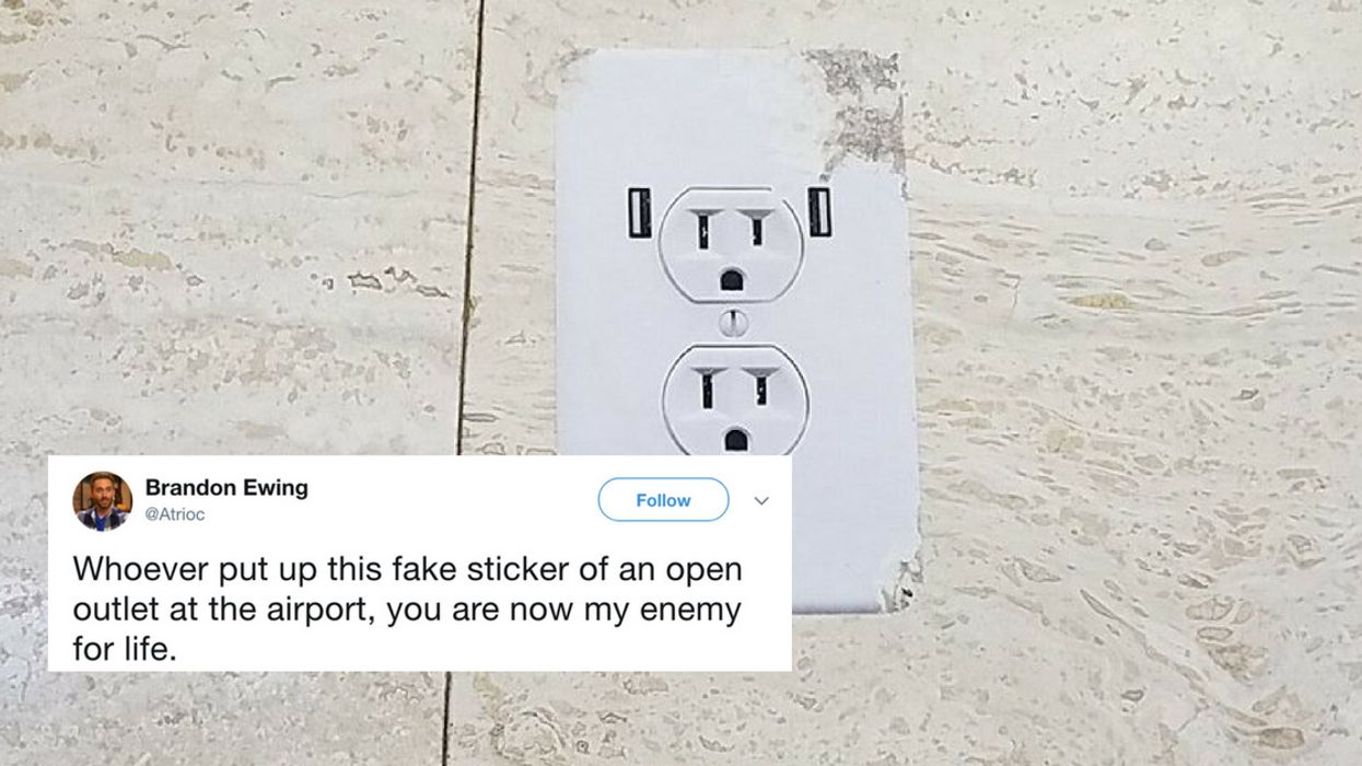 People Are Getting Fooled By Stickers Of Power Outlets—And The Rage Is Palpable