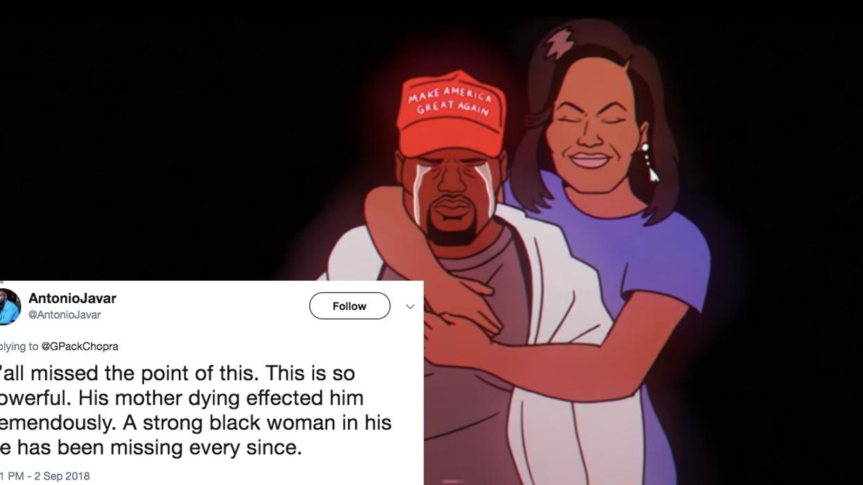 The Internet Is Divided Over An Image Of Michelle Obama Hugging Kanye In Childish Gambino's New Music Video
