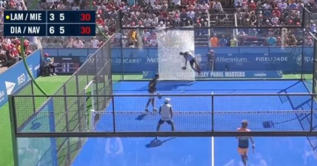 Padel Player Dramatically Crashes Through Glass Wall During Match In Portugal 😮