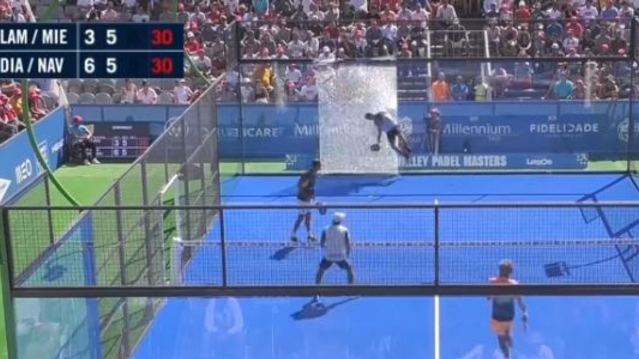 Padel Player Dramatically Crashes Through Glass Wall During Match In Portugal 😮