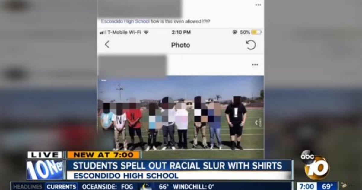 California High School Students Line Up To Spell Out Racial And Anti-Gay Slurs For Senior Class Photos