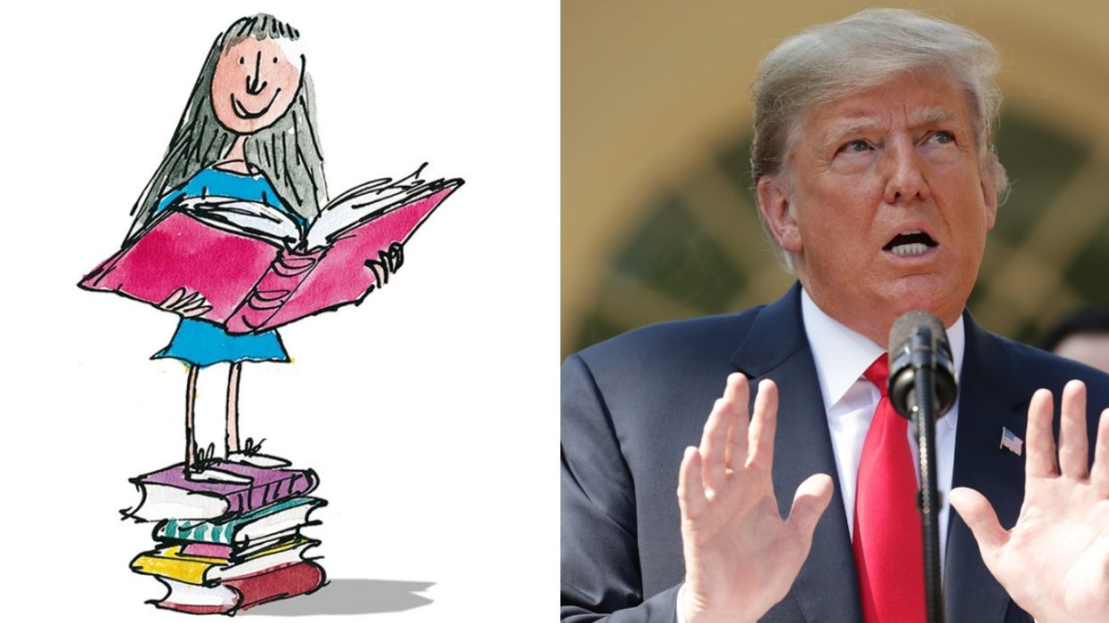 Statue Of Matilda Sizing Up Trump Unveiled Near Roald Dahl's Former Home For Book's 30th Anniversary