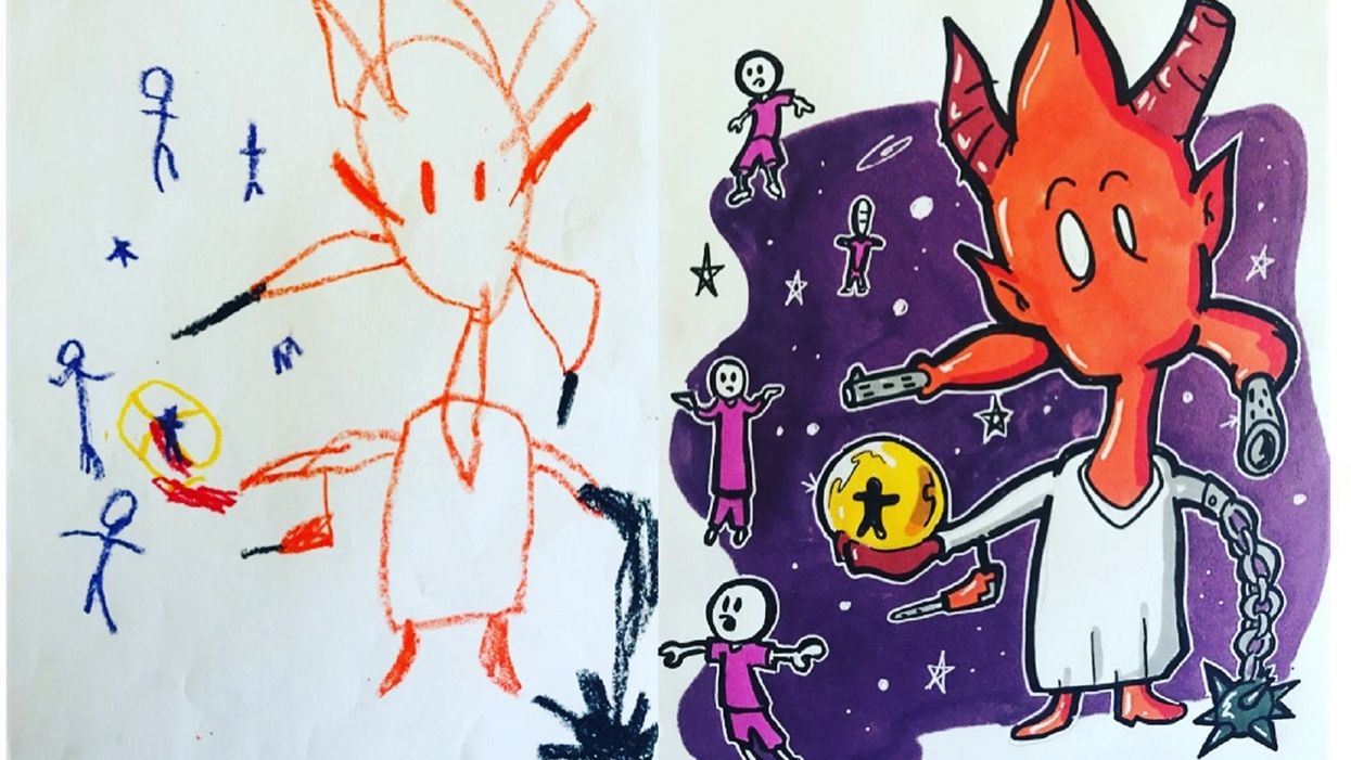 This Artist Turns His Young Nephews’ Doodles Into Professional Pieces Of Art