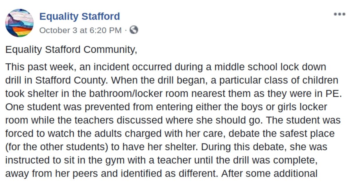 Transgender Middle School Student Left Alone During Active Shooter Drill Because Teachers Didn't Know Where To Shelter Her 😡
