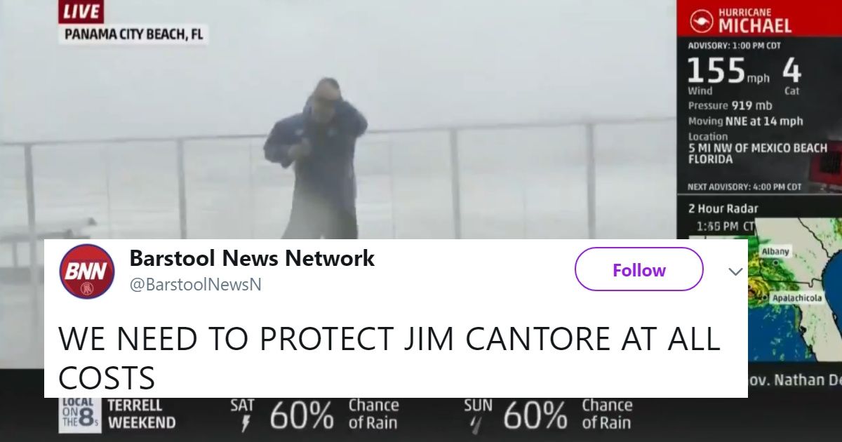 Weather Channel Meteorologist Almost Gets Impaled By 2x4 During Live Hurricane Michael Coverage 😮