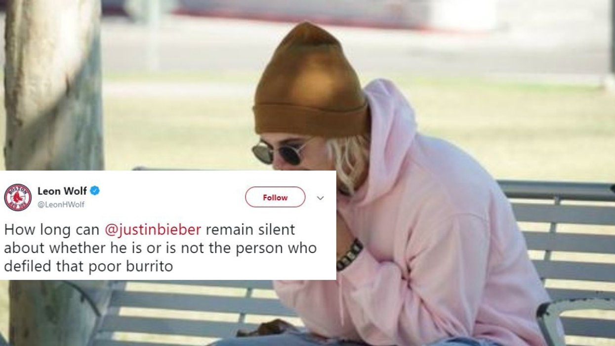 This Photo Of An Alleged Justin Bieber Has Twitter Divided On Proper Burrito Eating Form