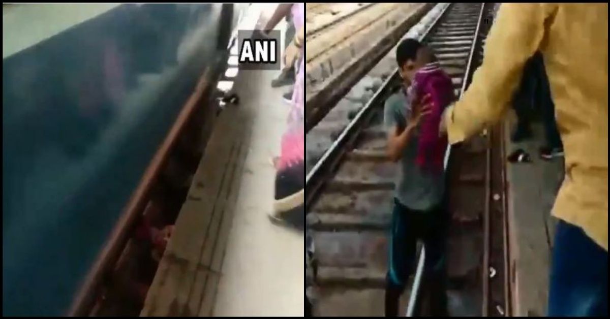 Toddler Is Miraculously Uninjured After Being Dropped Onto Train Tracks In Intense Video 😮