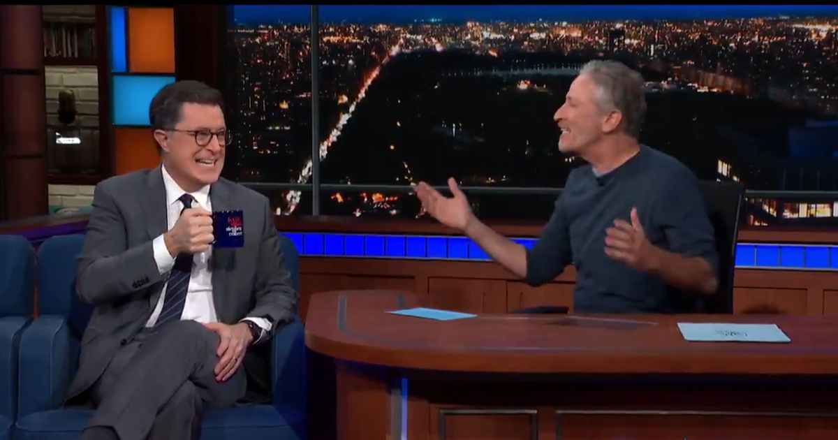 Jon Stewart Perfectly Describes The Colorful Way Stephen Colbert Deals With Trump
