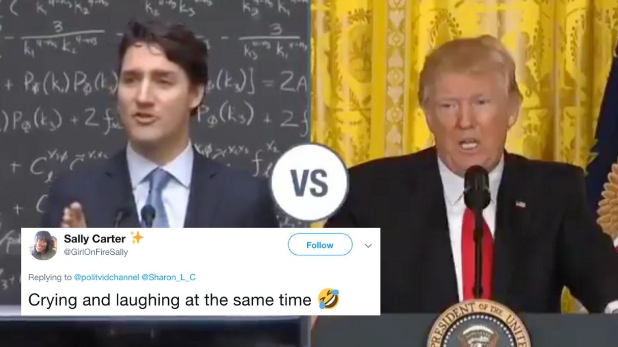 Side-By-Side Video Of Justin Trudeau and Trump Attempting To Explain Things Is Very Telling 😂