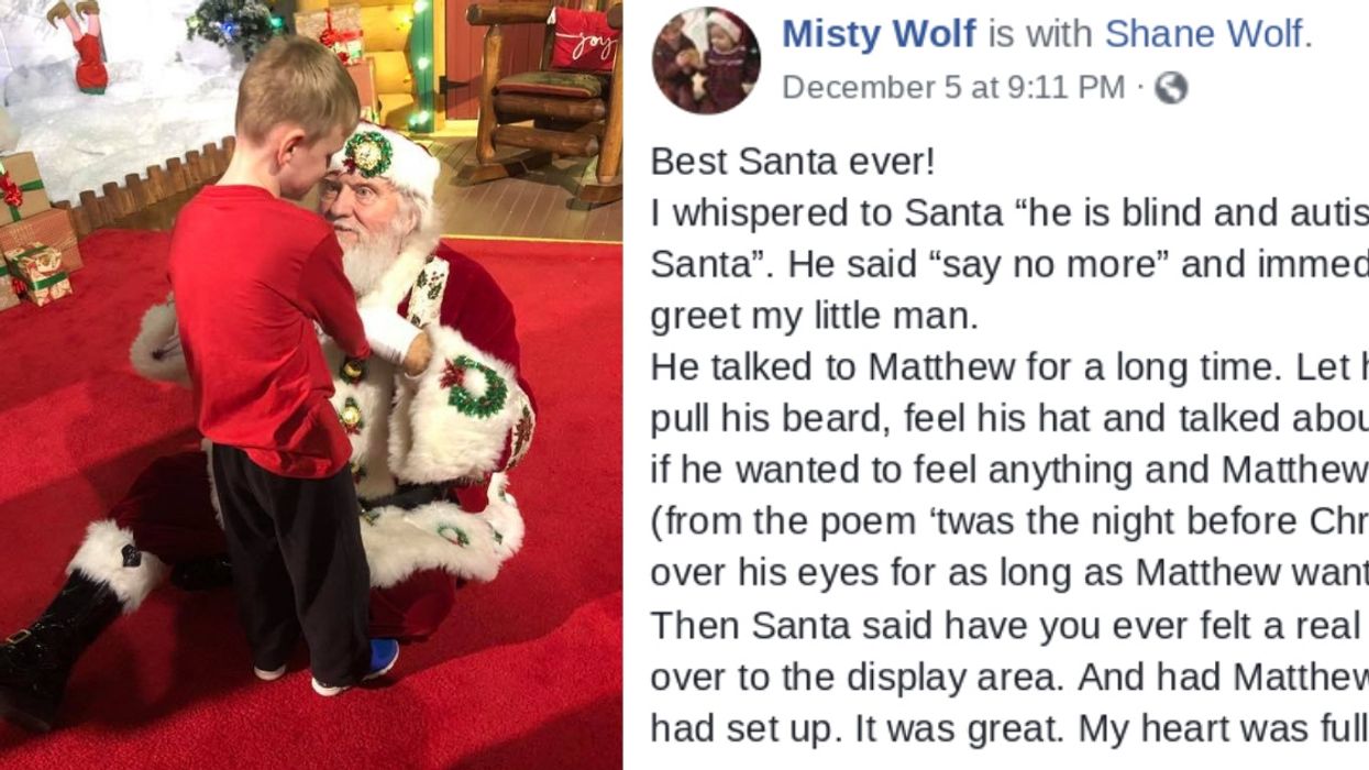 This Kind-Hearted Santa Made A Blind, Autistic Boy's Christmas Dreams Come True--And Now We're Crying 😭