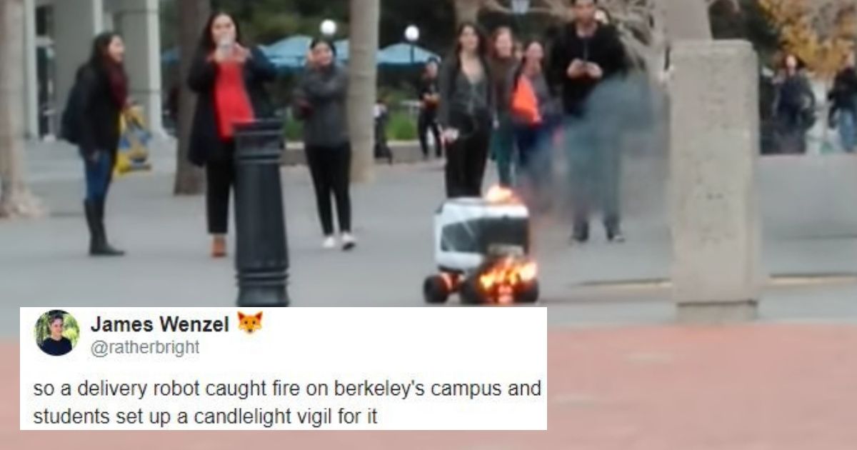 UC Berkeley Students Hold Candlelight Vigil For Poor Delivery Robot Who Caught On Fire