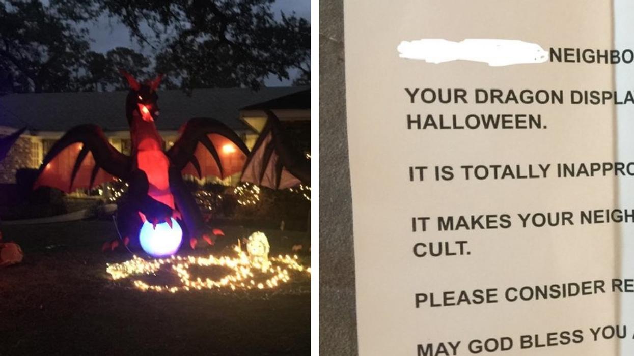 Neighbor Complains About Woman's Dragon Holiday Display—So She 'Fixes' It In The Best Way 😂