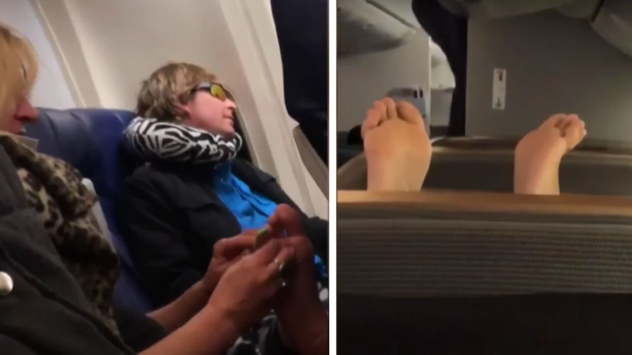 Horrified Couple Catches Woman On Video Giving Man A Pedicure On Their Flight 🤢