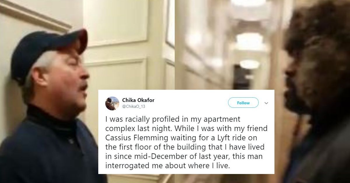 Man Dubbed 'Hallway Harry' Berates Black Man Who He Doesn't Believe Lives In His Building
