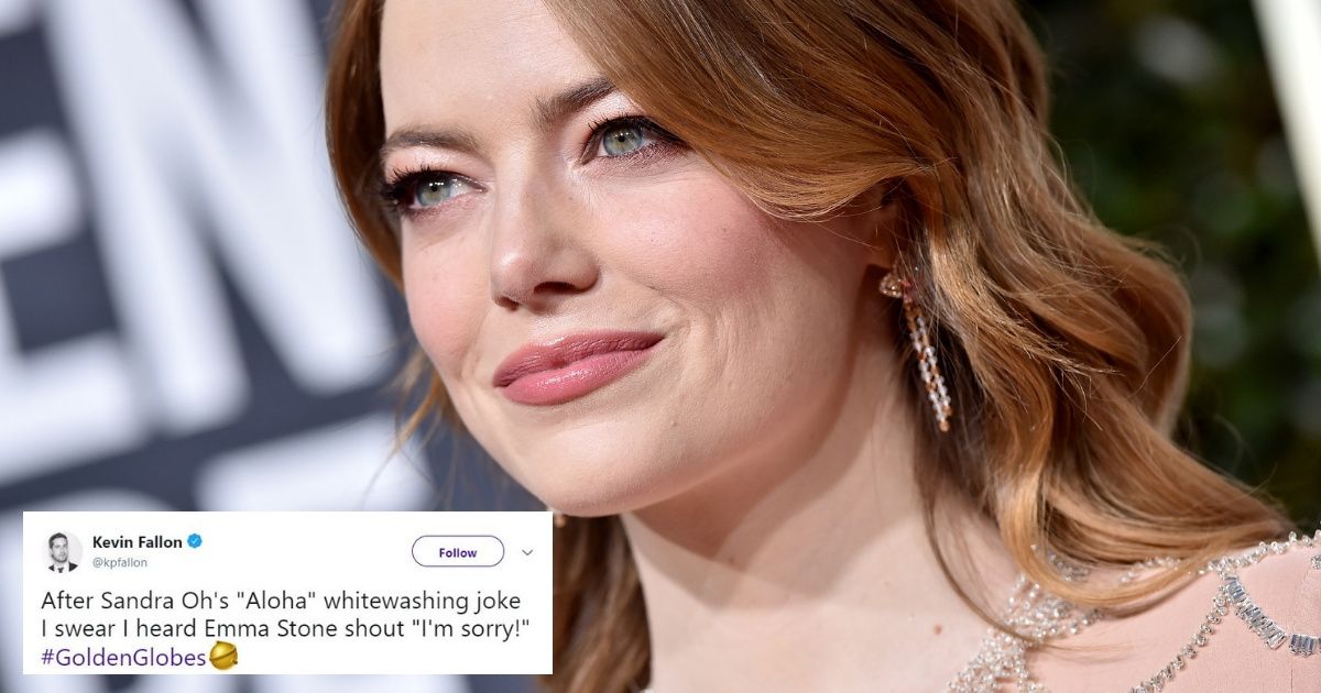 Emma Stone Literally Yelled 'I'm Sorry' For Her Role In 'Aloha' During The Golden Globes 😂