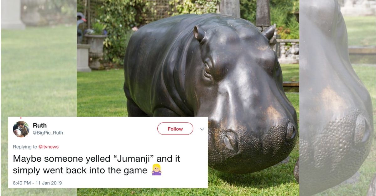 No One Can Figure Out How This Giant Bronze Hippo Got Stolen