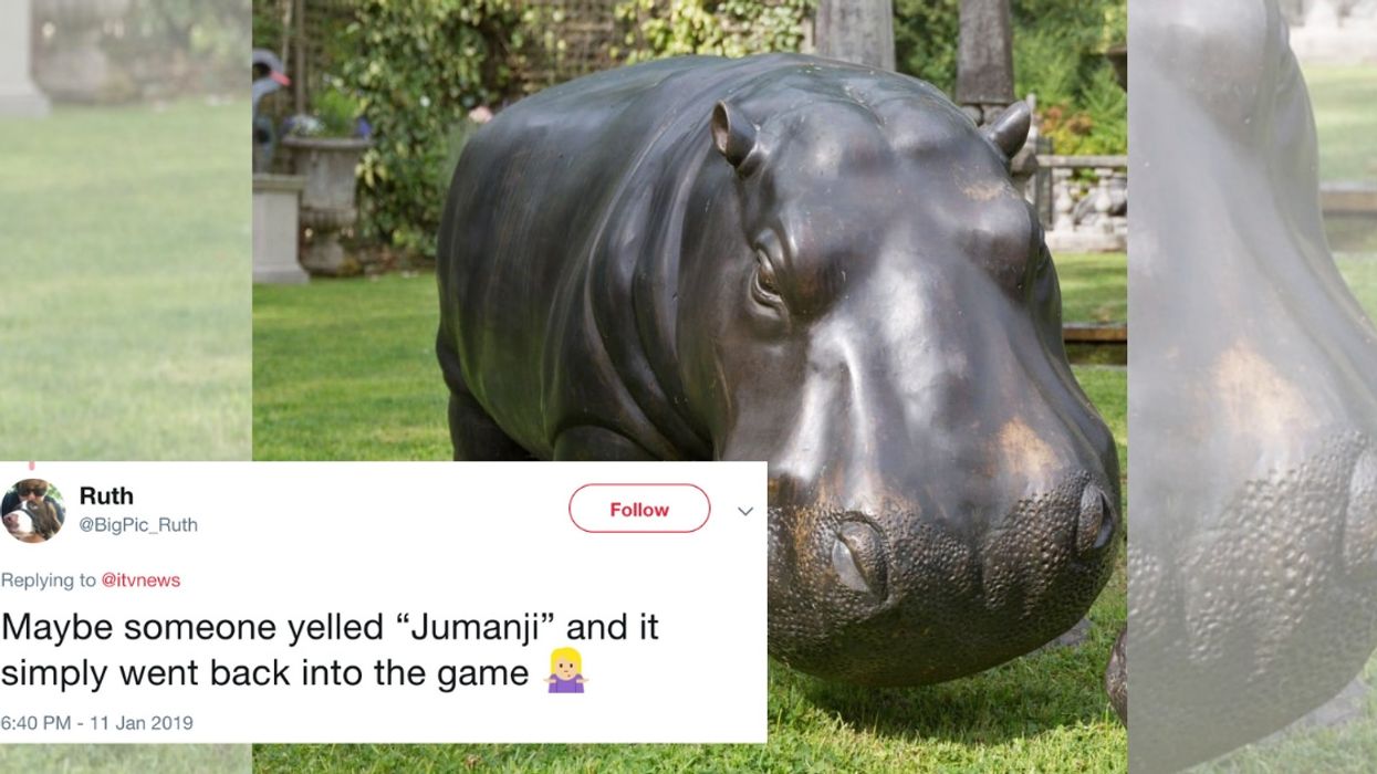 No One Can Figure Out How This Giant Bronze Hippo Got Stolen
