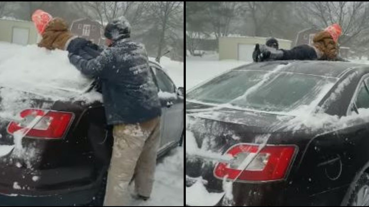 Why Use A Scraper To Get Snow Off Your Car When You Can Use A Perfectly Good Child? 😂