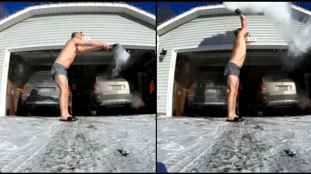 Guy's Attempt At The Boiling Water Trick During The Polar Vortex Goes Painfully Awry
