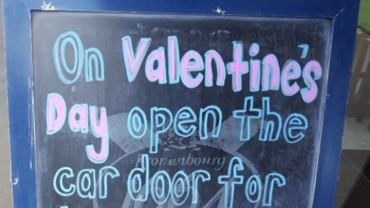 This Restaurant Is In Hot Water For Its Dark And Violent Valentine's Day Chalkboard Sign