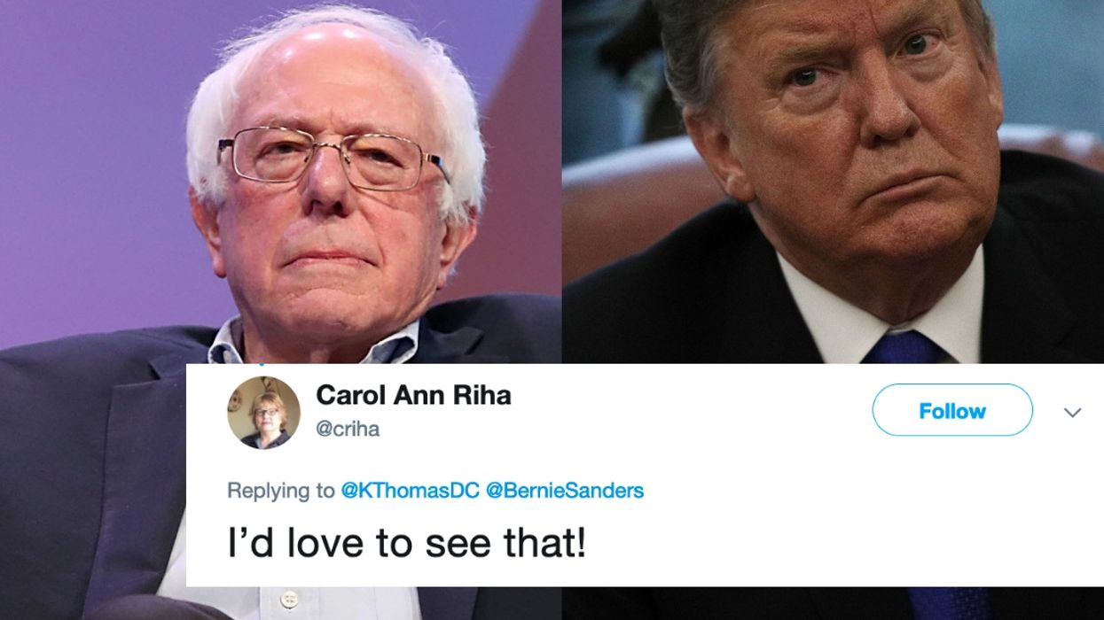 Bernie Sanders Just Trolled Trump Hard When Asked How He'd Debate Him