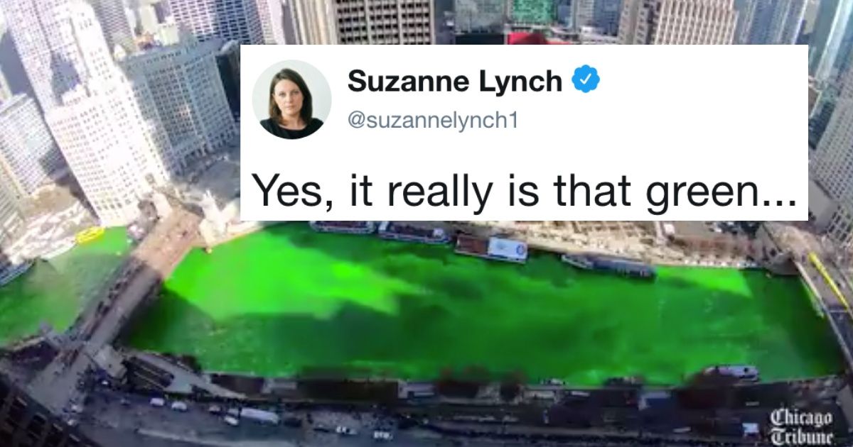 The Chicago River Was So Green This Year, It Became The Perfect Vessel For An Internet Green Screen Battle