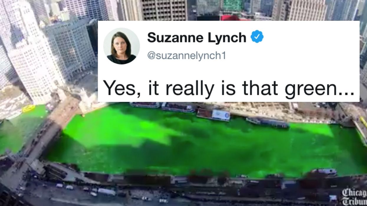 The Chicago River Was So Green This Year, It Became The Perfect Vessel For An Internet Green Screen Battle