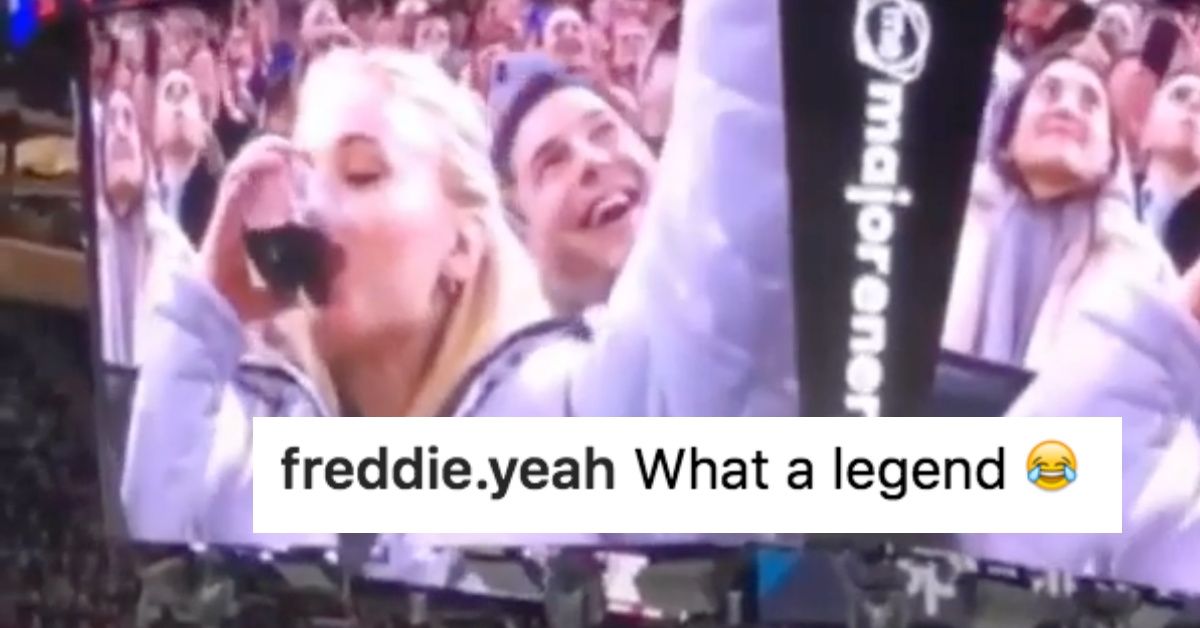 Sophie Turner Just Chugged Wine Like A Boss When She Popped Up On The Jumbotron During A Rangers Game