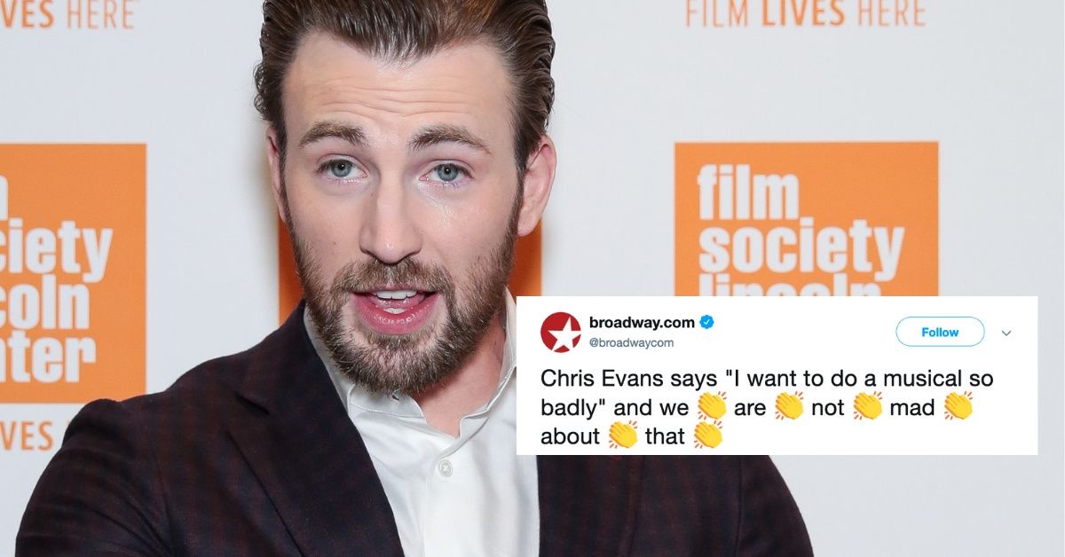Chris Evans Wants To Be In A Musical—And Fans Are Gleefully Casting Him In Things Left And Right