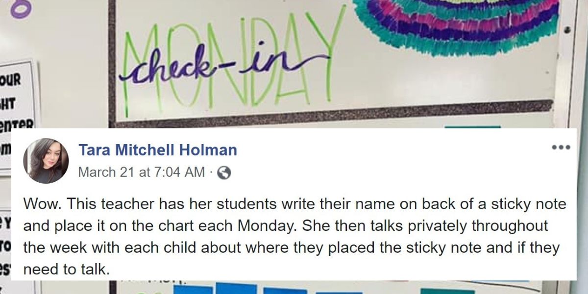 This Teacher’s ‘Check-In’ Board For Her Young Students Is The Kind Of Mental Health Support We Need More Of This Teacher’s ‘Check-In’ Board For Her Young Students Is The Kind Of Mental Health Support We Need More Of