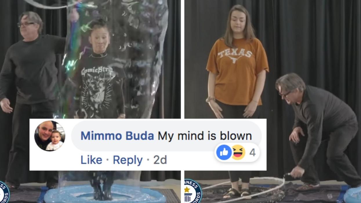 Guy Breaks Guinness World Record For Putting People In Soap Bubbles, And It's Just As Bizarre As You Think