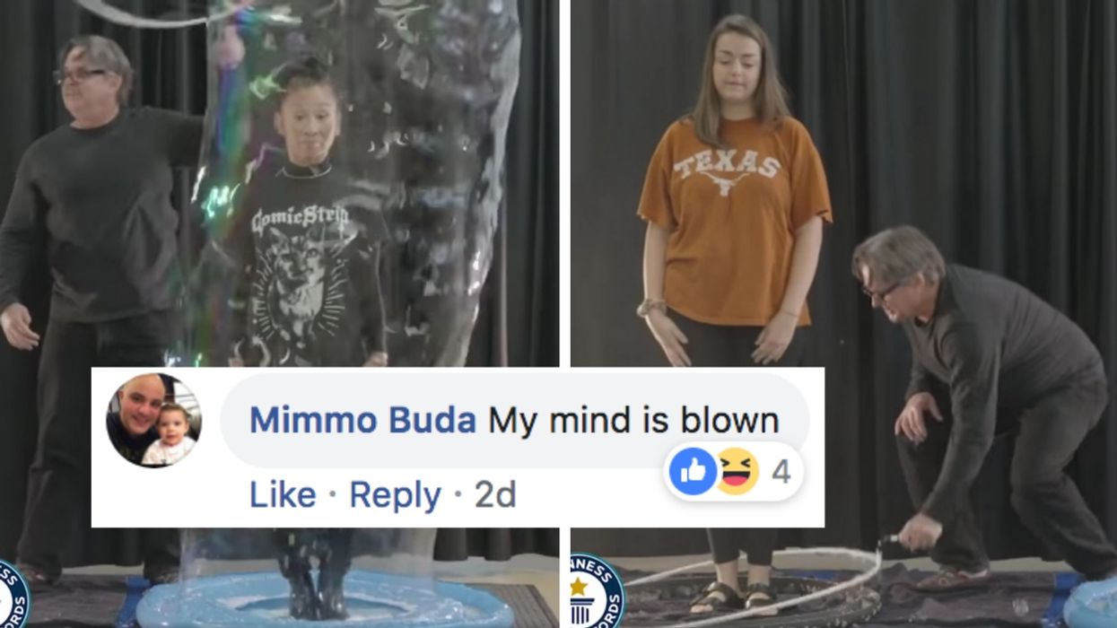 Guy Breaks Guinness World Record For Putting People In Soap Bubbles, And It's Just As Bizarre As You Think