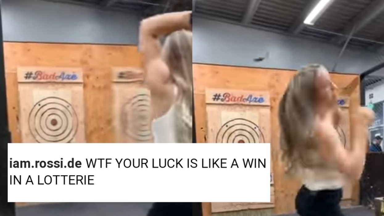 Woman Nearly Takes An Axe To The Face In Viral Video, But Manages To Duck Just In Time
