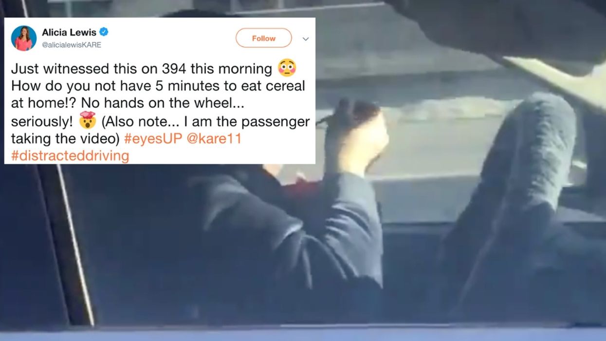 Police Issue Warning After Woman Somehow Decides It's OK To Eat Cereal While Driving