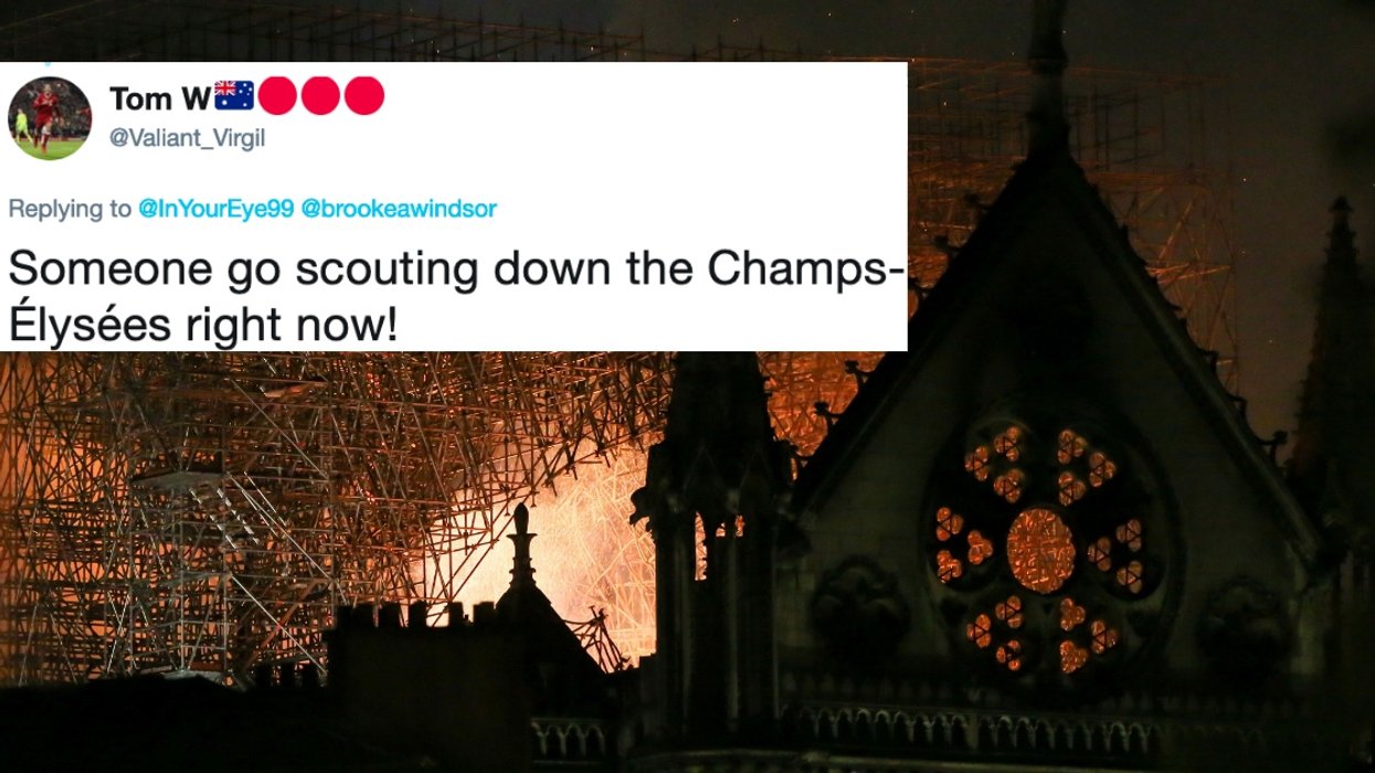 The Internet Is On The Hunt For A Man And A Child Adorably Pictured In Front Of The Notre-Dame Right Before It Caught On Fire