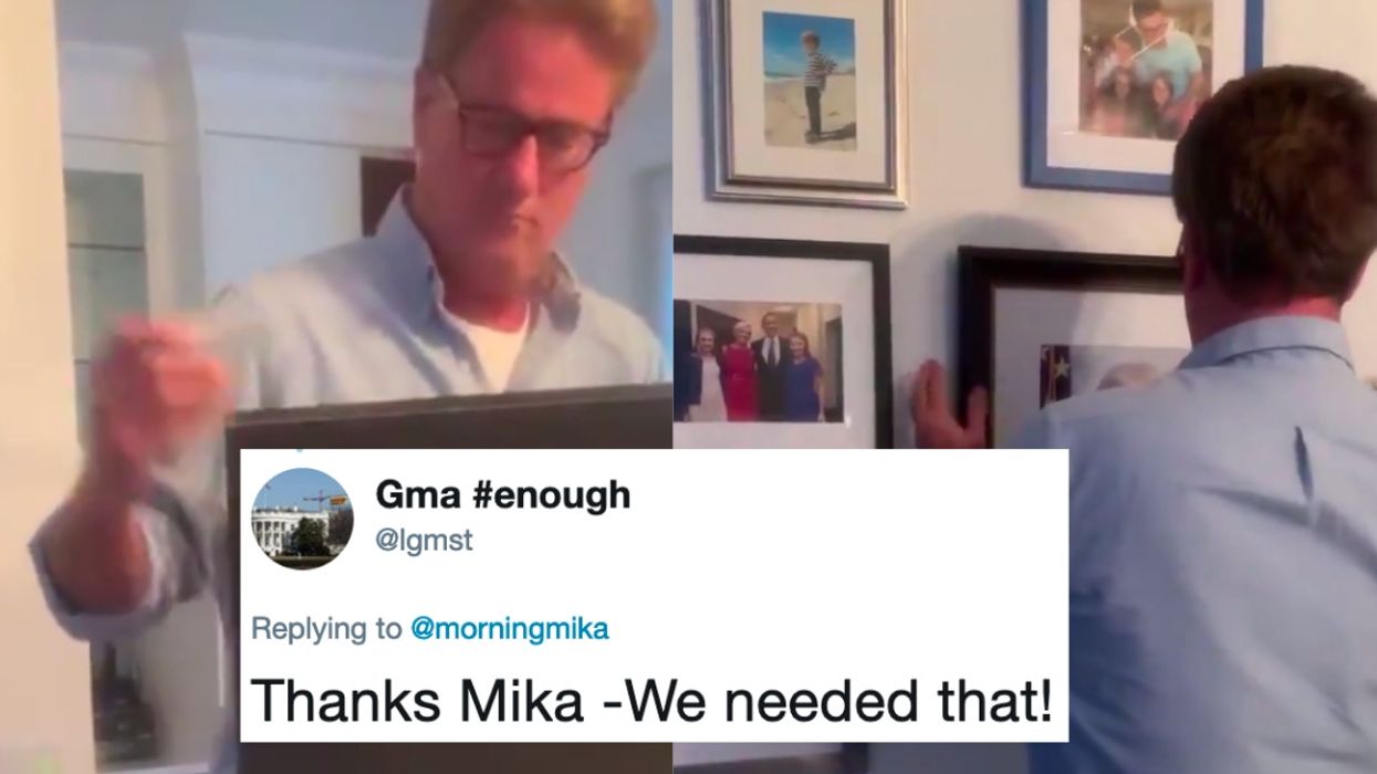 Mika Brzezinski's Video Of Joe Scarborough Hanging An Inspiring Picture In His Pajamas Has Twitter Cheering