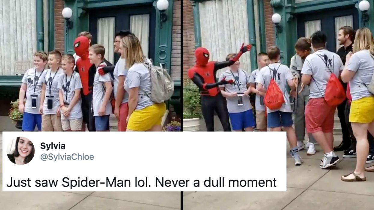 The Stars Of 'Spider-Man' Totally Pranked Some Unsuspecting Disneyland Visitors During Their Meet-And-Greet