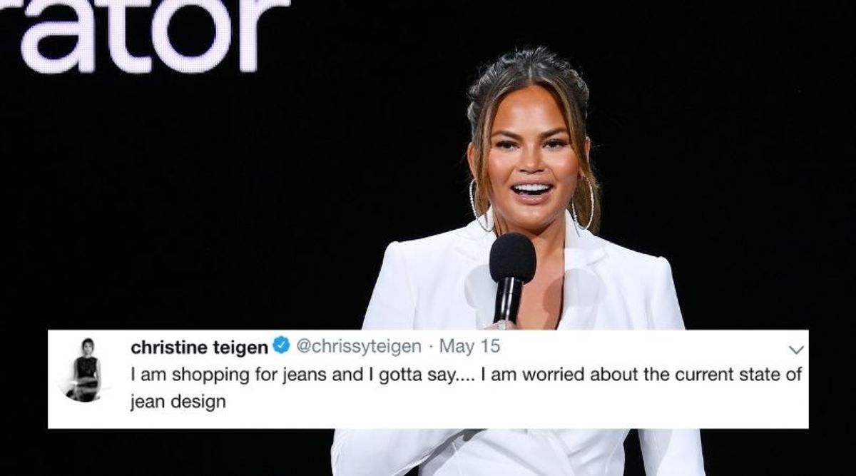 Chrissy Teigen Is Concerned About The Denim Trends Happening In 2019—And She's Not Alone