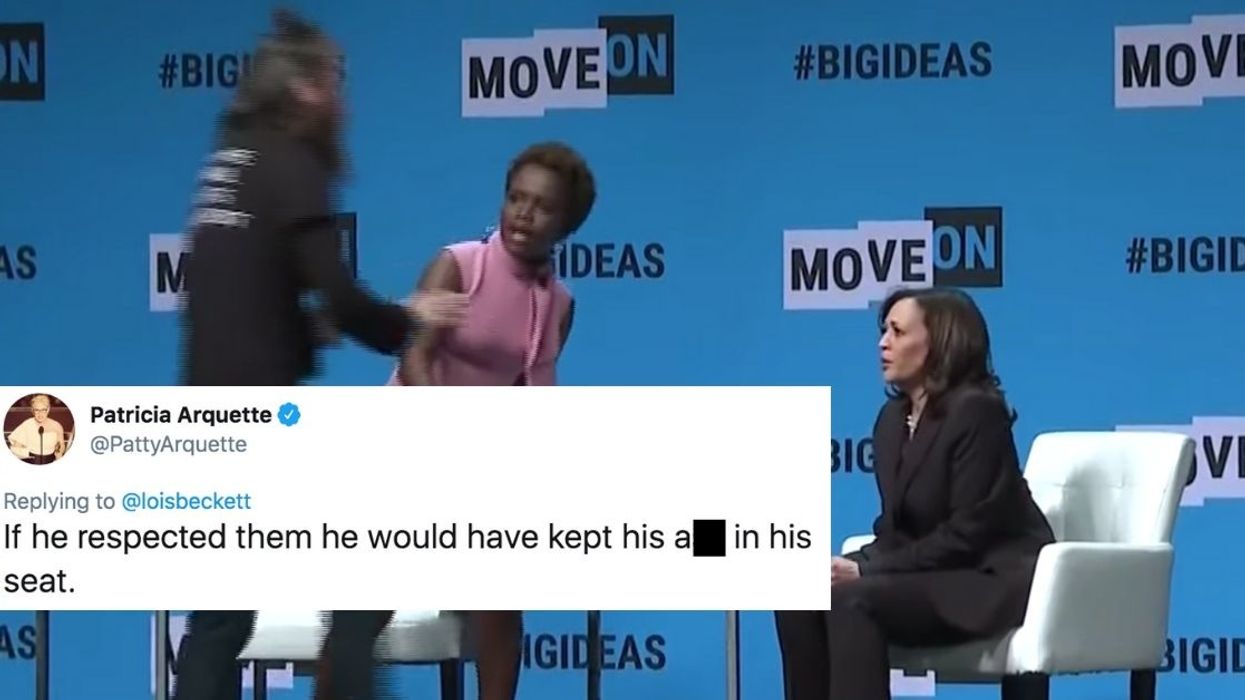 Animal Rights Activist Slammed After Grabbing Microphone Out Of Kamala Harris' Hands During Event
